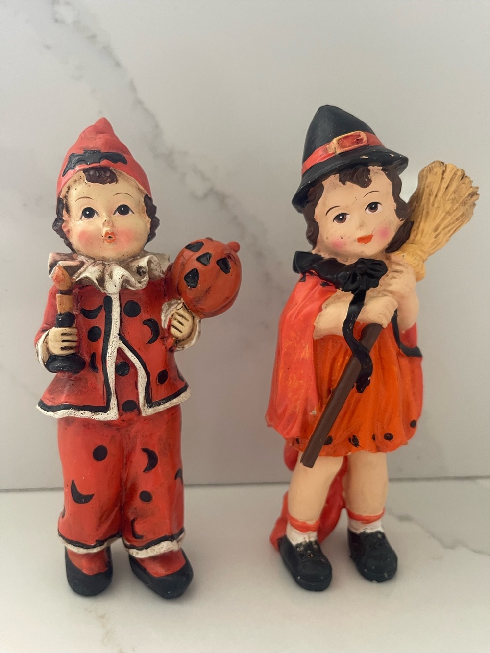 vintage-inspired resin Halloween figurines